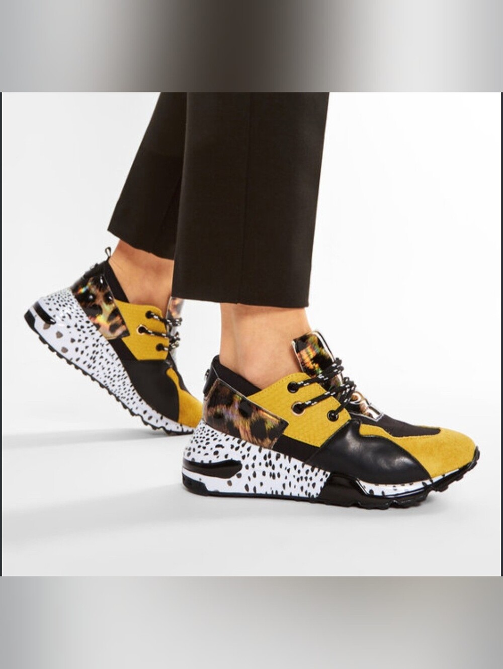Y2k/ Casual Steve Madden Womens Cliff Trainer - Yellow / Multi Size 8.5